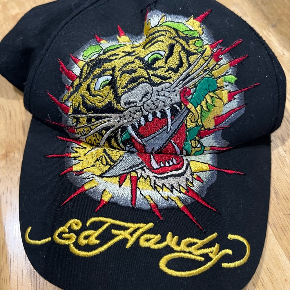 Ed Hardy Black and Yellow Tiger Hat